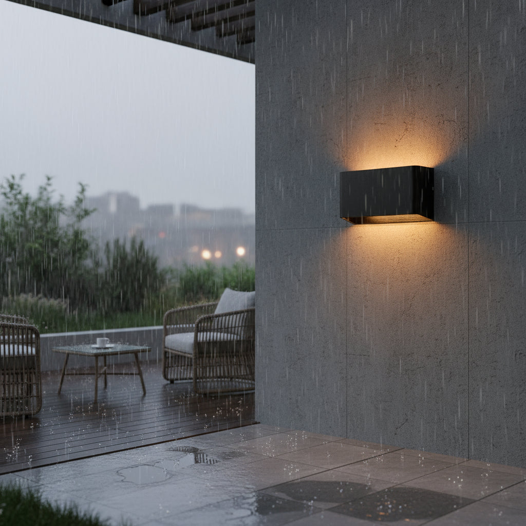 Led Wall Light | Rectangular Waterproof Sconce with Up and Down Lighting