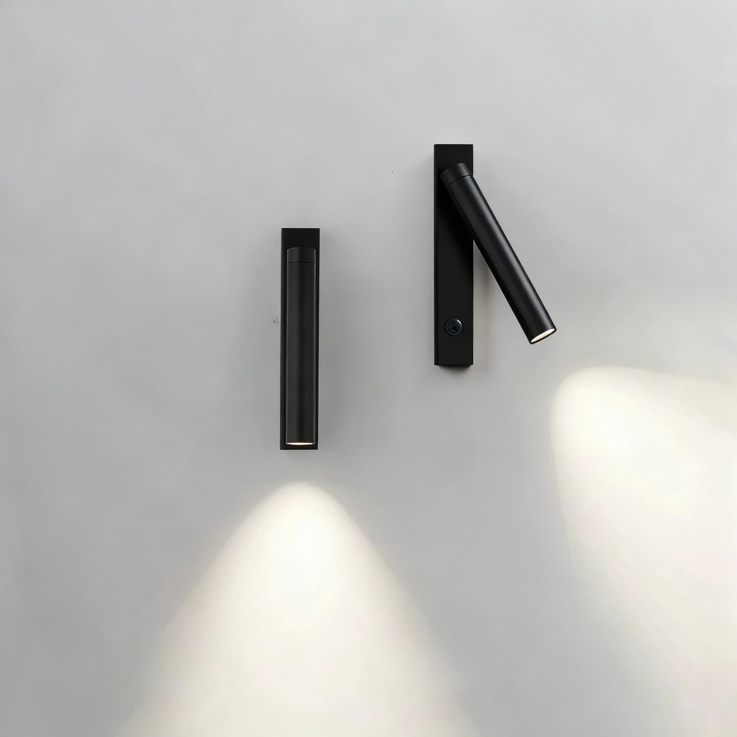 Stick-On Wall Light | Adjustable Cylinder LED Spotlight in Black or White 350° Rotatable