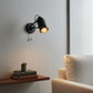 Industrial Wall Light | Vintage Adjustable Black Metal Cylinder Sconce