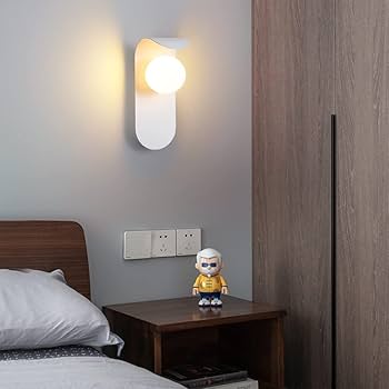 Modern Wall Light | Curved Metal Backplate with Frosted Glass Globe Shade