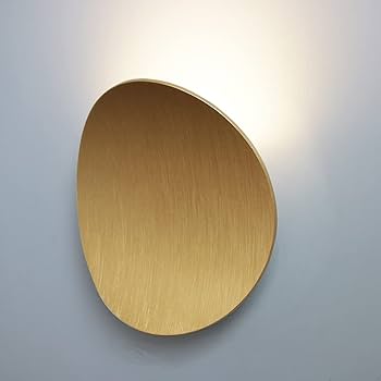 Modern LED Wall Light | Minimalist Aluminum Round Plate Sconce Black, White or Brushed Gold Finish