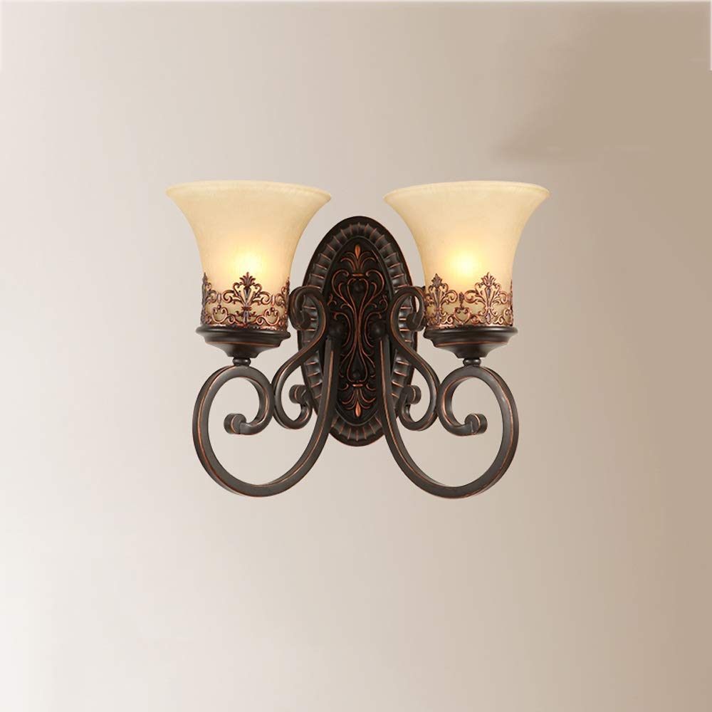 Vintage Wall Light | European Retro Iron & Clear Glass Sconce