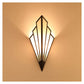 Art Deco Wall Light | Geometric Fan-Shaped Metal Frame with Fabric Shade