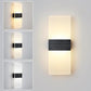 LED Wall Light | Rectangular Frosted Acrylic Shade with Aluminum Center Band