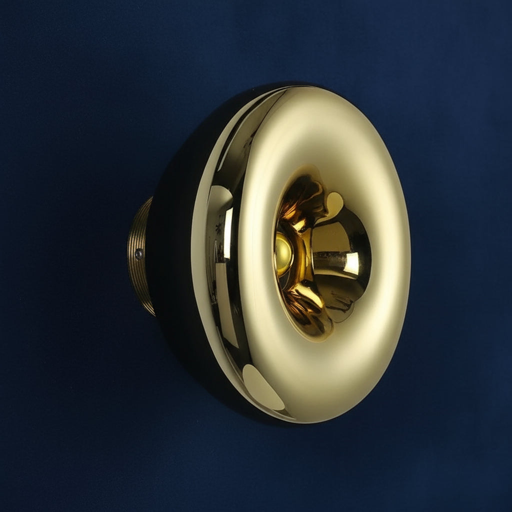 LED Wall Light | Modern Metallic Ring Sconce in Glass & Iron