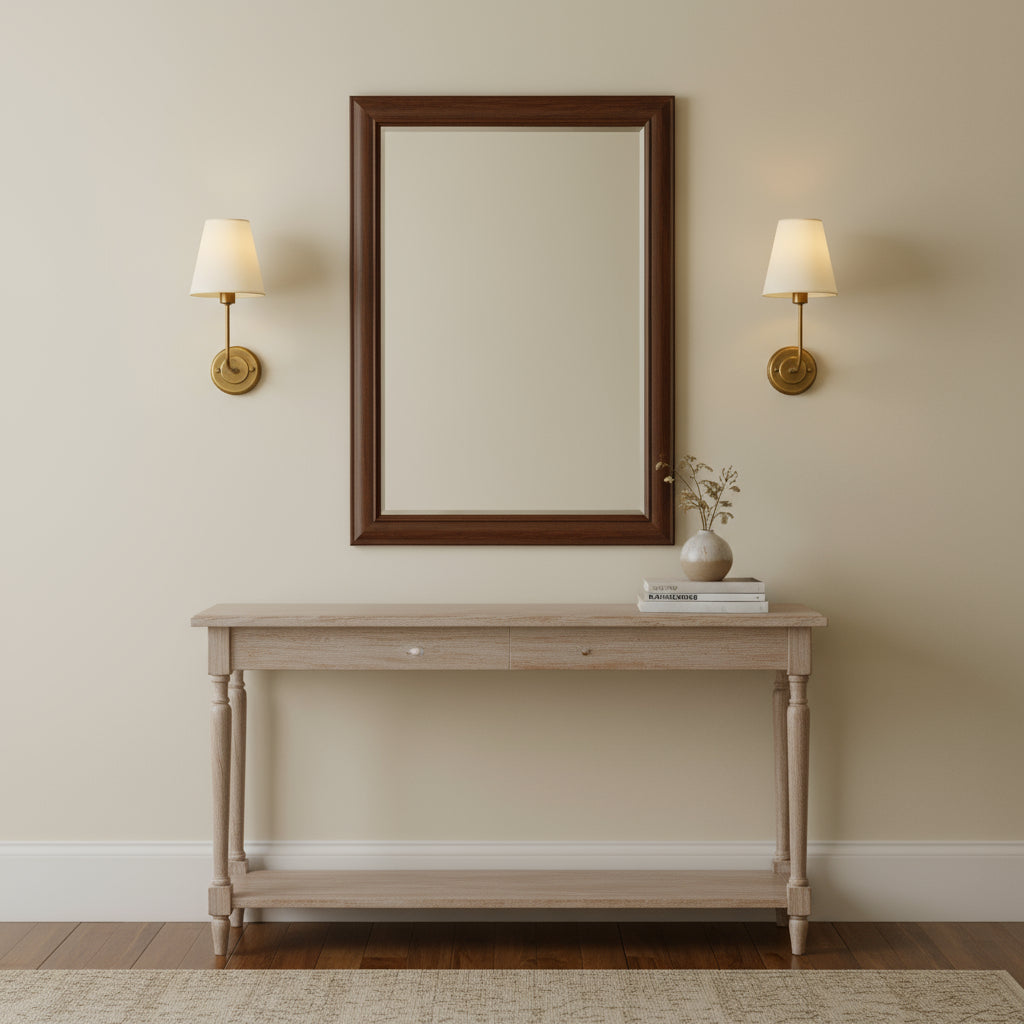 Antique Brass Wall Light | Linen Fabric Shade Sconce with Plated Metal Frame