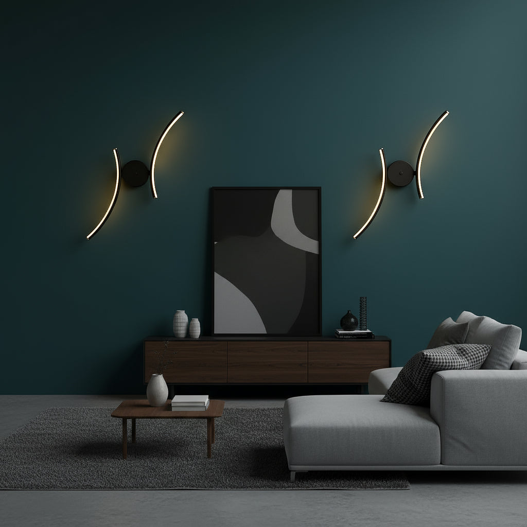 Rechargeable Wall Light | Sculptural Curved LED Sconce