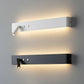 Stick-On Wall Light | Slim Aluminum LED Sconce with Integrated Switch and Adjustable Spotlight in Black or White