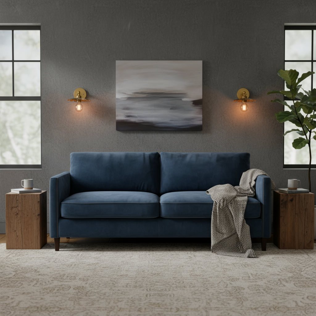 Antique Brass Wall Light | Handcrafted Leaf-Shaped Shade with Exposed Edison Bulb