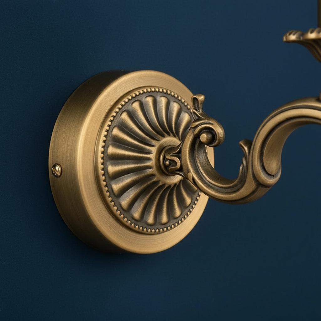 Industrial Wall Light | Antique Copper LED Picture & Mirror Lamp with Curved Arm