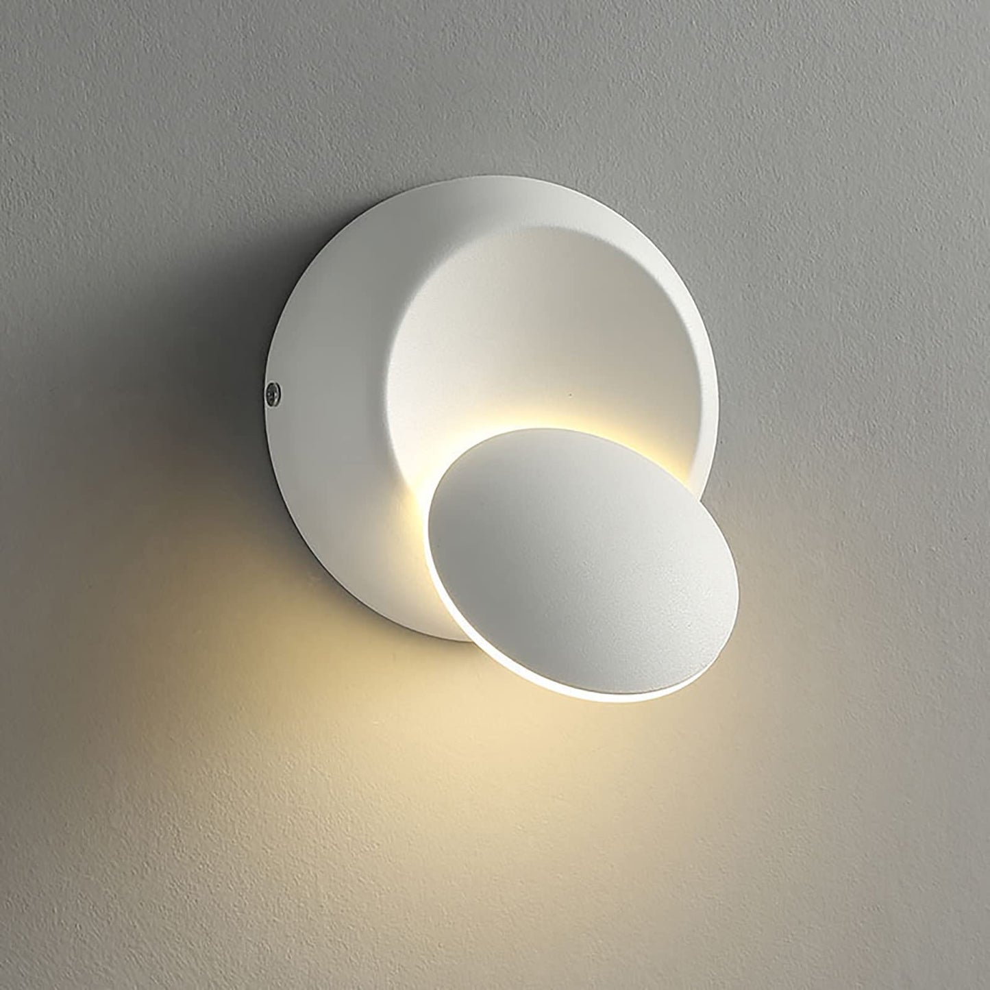 Contemporary Wall Light | Adjustable Round LED Sconce in Black or White