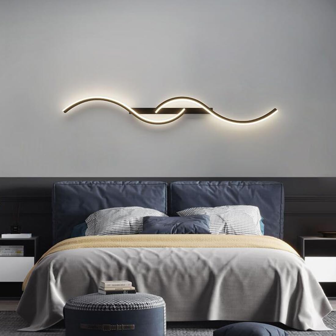 Contemporary LED Wall Light | Curved Aluminum & Silicone Sconce