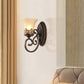 Vintage Wall Light | European Retro Iron & Clear Glass Sconce
