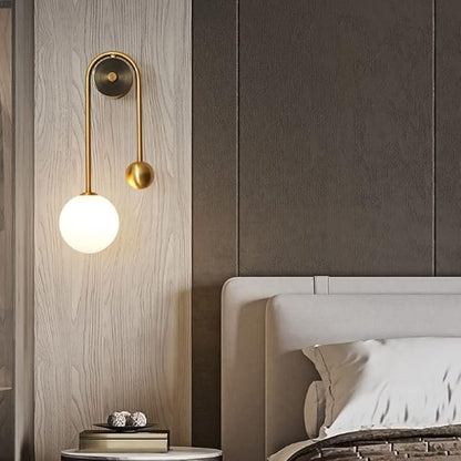 Antique Brass Wall Light | Balanced Modern Sconce with Dual Globes
