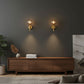 Brass Wall Light | Modern Sconce with Textured Glass Globe Shade