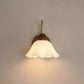 Vintage Wall Light | Wooden and Frosted Glass Sconce with Ivory Finish for Bedroom and Living Room
