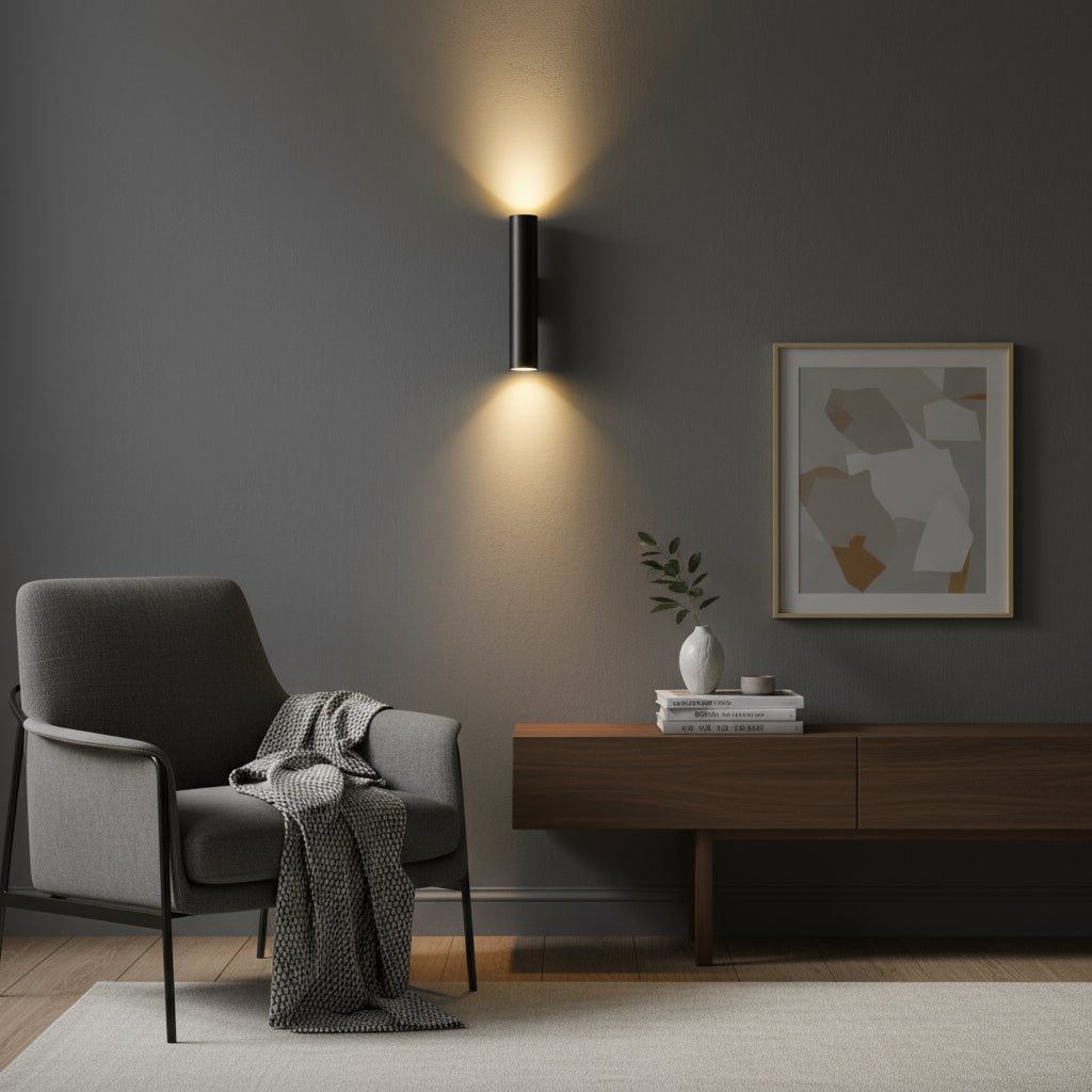 Modern Wall Light | Cylinder Minimalist Up & Down Aluminum Sconce