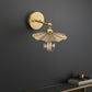 Antique Brass Wall Light | Handcrafted Leaf-Shaped Shade with Exposed Edison Bulb