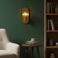 Brass Wall light | Oval Wall Sconce Sleek Vertical Backplate with Globe Bulb Holder