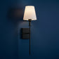 Brass Wall Light | Classic Long-Arm Sconce with Tapered Fabric Shade