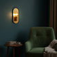 Brass Wall light | Oval Wall Sconce Sleek Vertical Backplate with Globe Bulb Holder