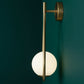 Modern Wall Light | Brass Teardrop Frame with Frosted Glass Globe Shade