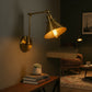 Brass Wall Light | Adjustable Vintage Cone Shade with Articulated Arm