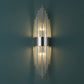 LED Wall Light | Vertical Gold Stainless Steel Sconce with Crystal Rods