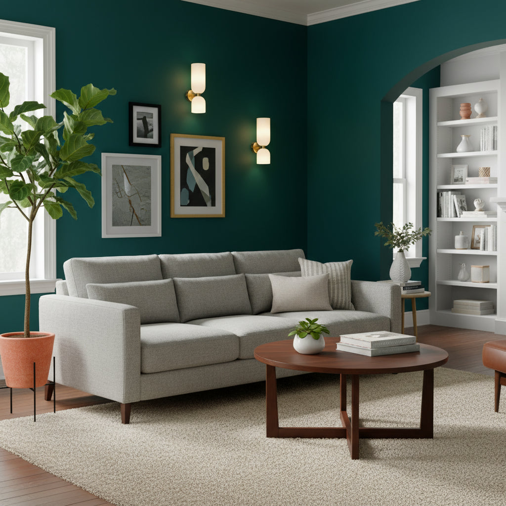 Art Deco Wall Light | Double Glass Shade with Brass Finish Up & Down Lighting