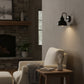 Industrial Wall Light | Vintage Black Barn Sconce with Curved Arm