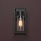 Industrial Wall Light | Black Iron Sconce with Clear Glass Shade