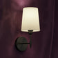 Rechargeable Wall Sconce | Bras Arm with White Fabric Shade