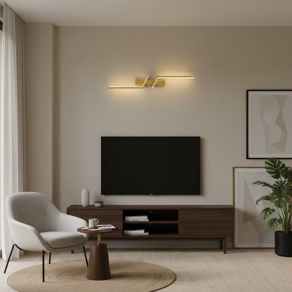 Contemporary Wall Light | Aluminum Sconce with Dual Zigzag LED Strips