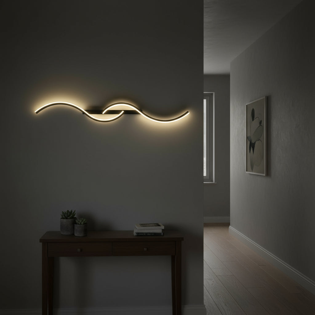 Contemporary LED Wall Light | Curved Aluminum & Silicone Sconce
