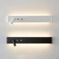 Stick-On Wall Light | Slim Aluminum LED Sconce with Integrated Switch and Adjustable Spotlight in Black or White