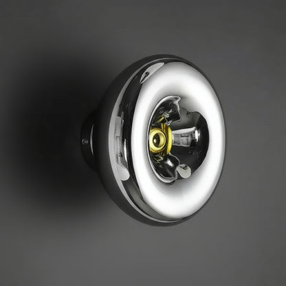 LED Wall Light | Modern Metallic Ring Sconce in Glass & Iron
