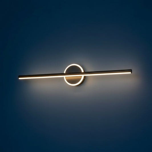 LED Wall Light | Minimalist Bar Sconce with Central Ring Design