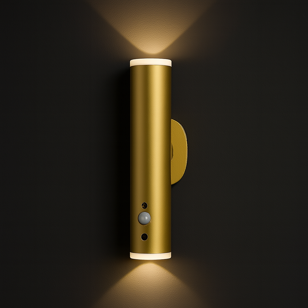 Stick-On Rechargeable Wall Light | Slim Metal Tube with Remote & Light Sensor