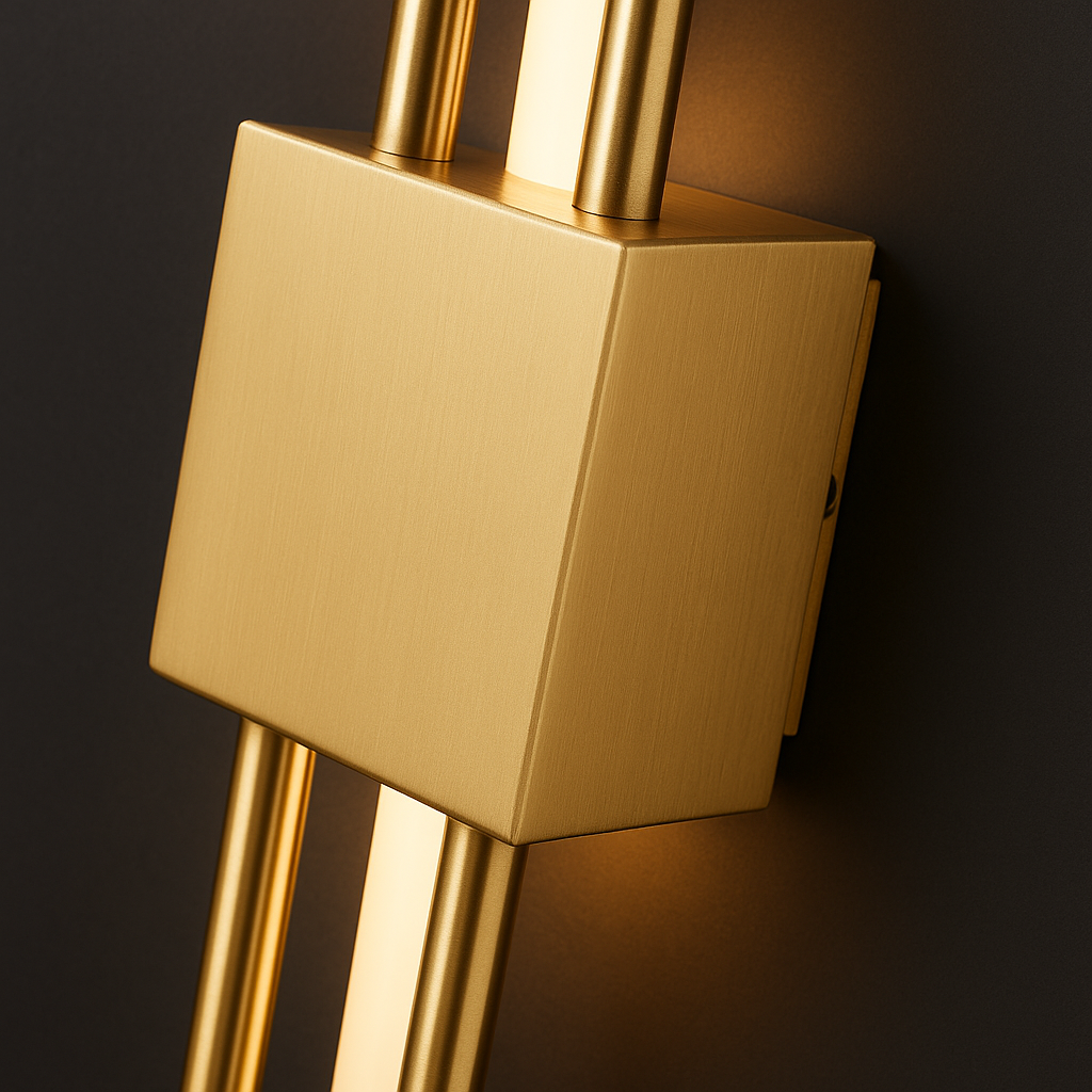 Rechargeable Vertical Bar Wall Light | Art Deco Dual-Rod Sconce with Warm Integrated LED
