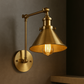 Brass Wall Light | Adjustable Vintage Cone Shade with Articulated Arm