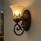 Vintage Wall Light | European Retro Iron & Clear Glass Sconce