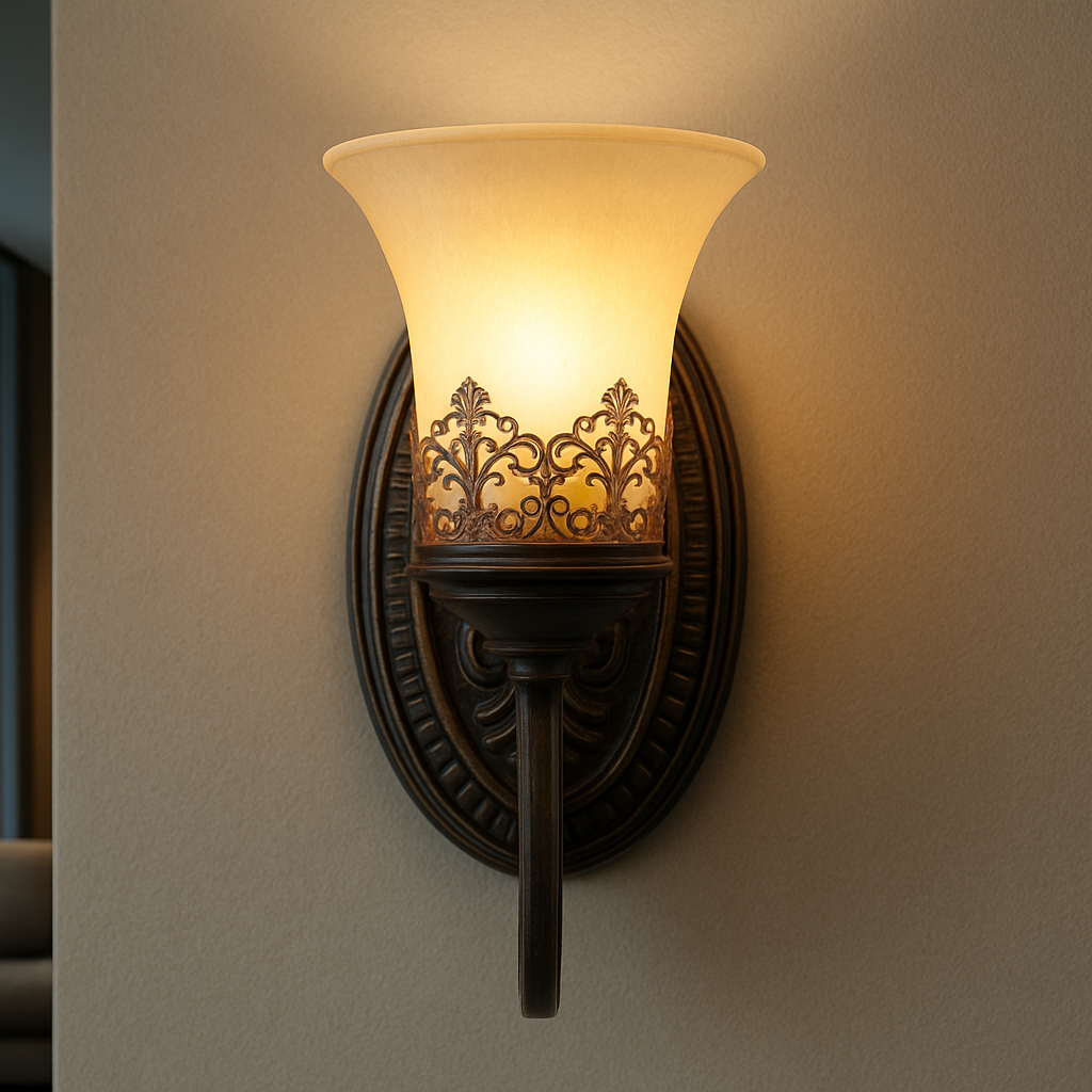 Vintage Wall Light | European Retro Iron & Clear Glass Sconce