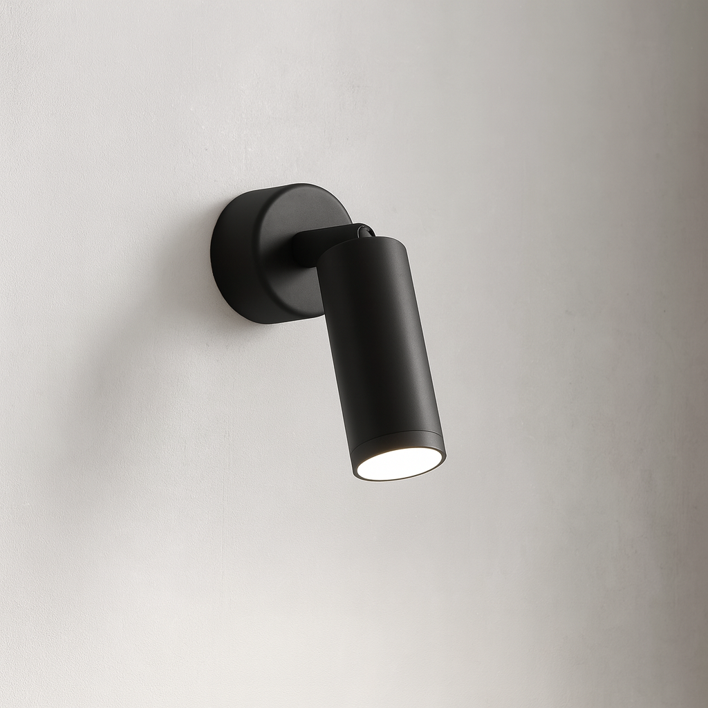 Stick-On Wall Light | Adjustable LED Spotlight in Black or White Aluminum