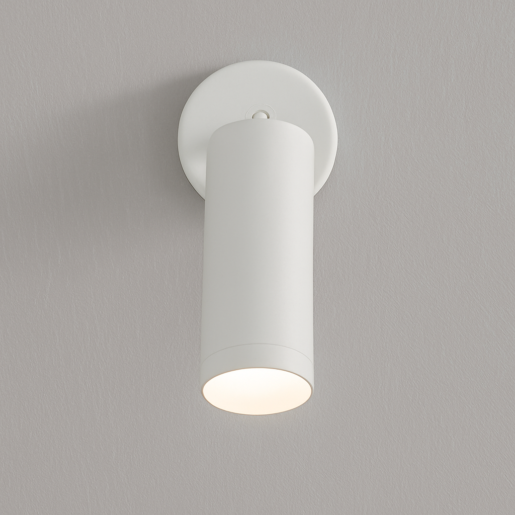 Stick-On Wall Light | Adjustable LED Spotlight in Black or White Aluminum
