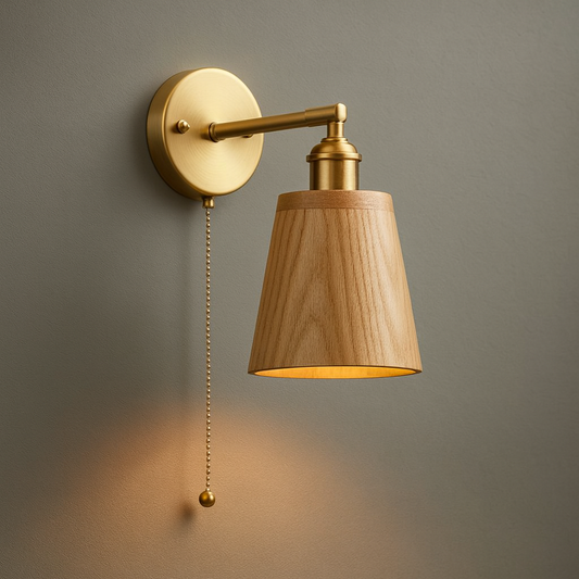 Brass Wall Light | Vintage Adjustable Sconce with Exposed LED Bulb