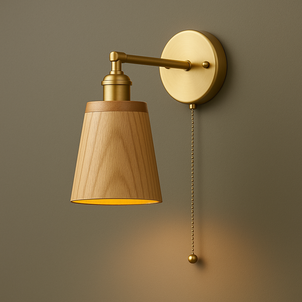 Brass Wall Light | Vintage Adjustable Sconce with Exposed LED Bulb