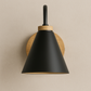 Modern Wall Light | Cone Shade Wall Lamp with Wood Base