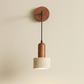 Contemporary Wall Light | Wabi-Sabi Natural Stone and Walnut Wood LED Sconce