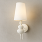 Art Deco Wall Light | Tall Tapered Shade Sconce with Ribbed Stem and Round Backplate