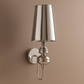 Art Deco Wall Light | Tall Tapered Shade Sconce with Ribbed Stem and Round Backplate